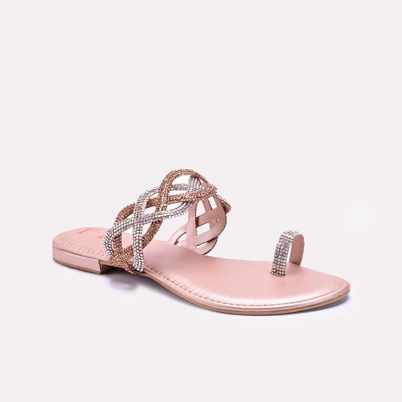 Womens Peach Fancy Slippers 0412871