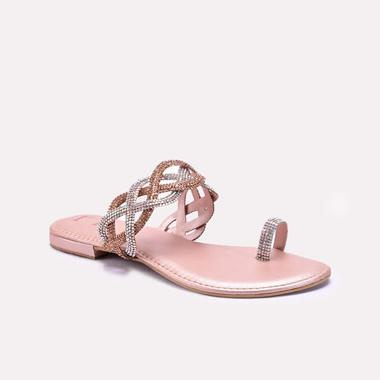 Womens Peach Fancy Slippers 0412871