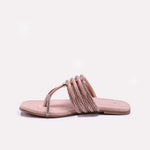 Womens Peach Flat Fancy Slippers 0413175