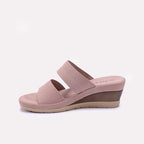 Womens Pink Casual Wedge Slippers 0413307