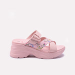 Womens Pink Chunky Slippers