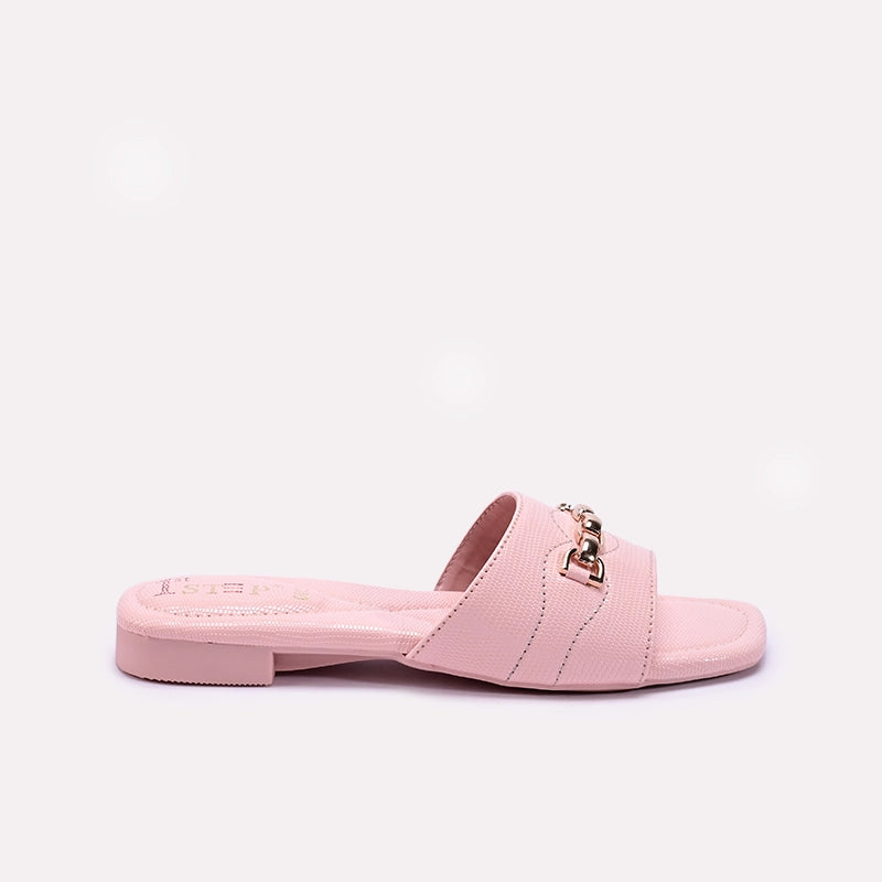 Womens Pink Flat Casual Slippers 0413188