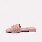 Womens Pink Flat Fancy Slippers 0413186