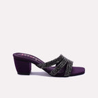 Womens Purple Fancy Heel Slippers 0413054