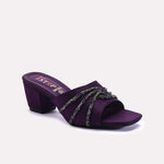 Womens Purple Fancy Heel Slippers 0413062