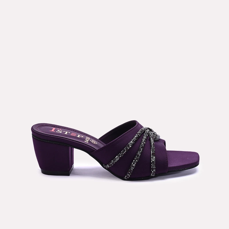 Womens Purple Fancy Heel Slippers 0413062