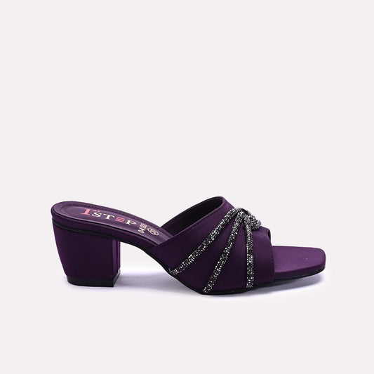 Womens Purple Fancy Heel Slippers 0413062
