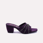 Womens Purple Fancy Heel Slippers 0413062