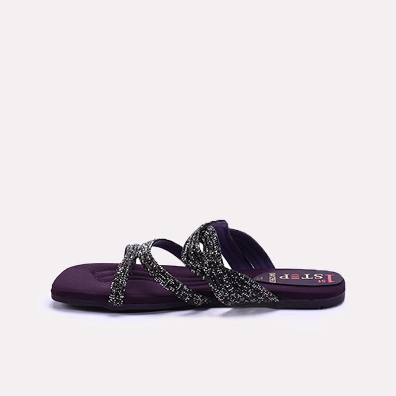 Womens Purple Fancy Slippers 0412967