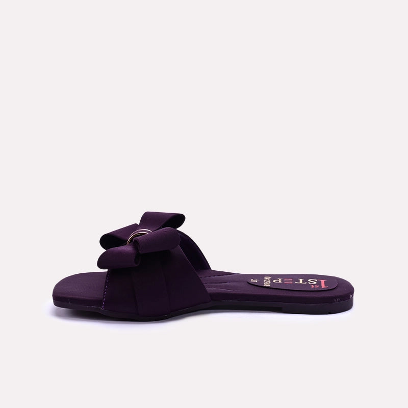 Womens Purple Flat Casual Slippers 0412988
