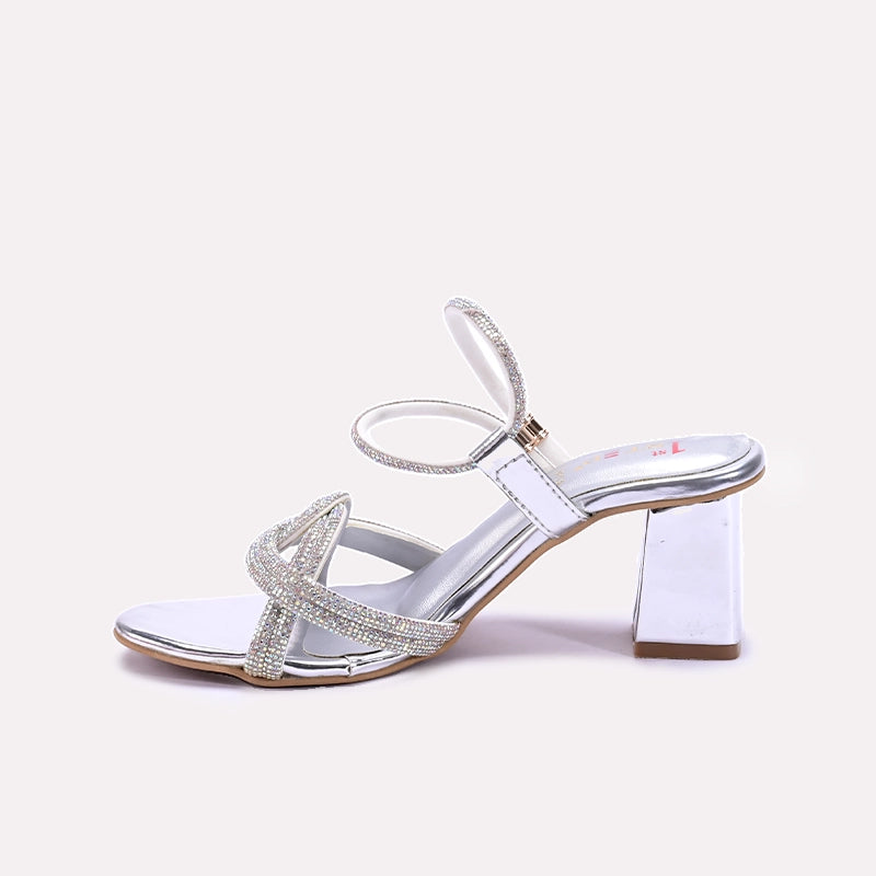 Womens Silver Bridal Sandals 0420853