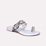 Womens Silver Fancy Slippers 0412871