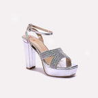 Silver High Heel Sandals