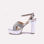 Silver High Heel Sandals for Women