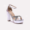 Silver High Heel Sandals
