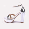Silver High Heel Sandals for Women
