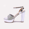 Silver High Heel Sandals for Women