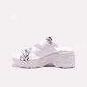 White Chunky Slippers for Women