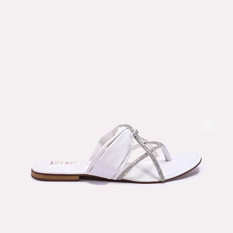 Womens White Fancy Slippers 0411978