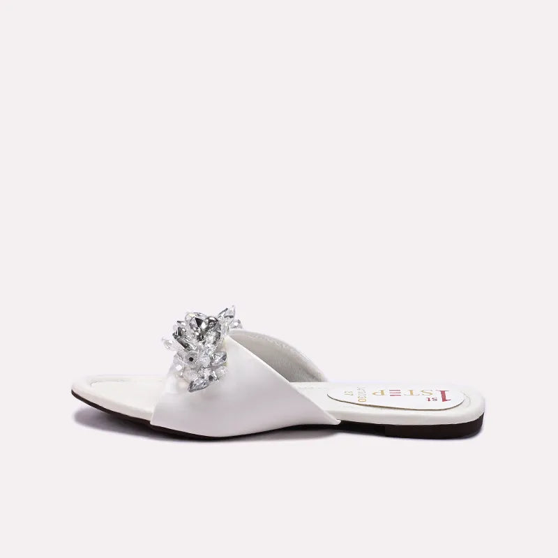 Womens White Fancy Slippers 0413030