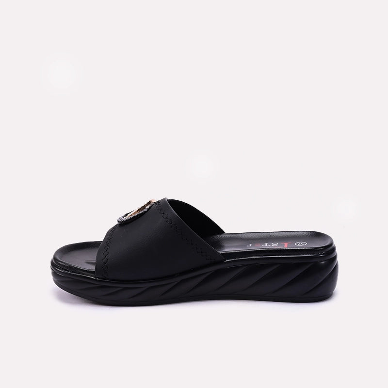 Black Casual Slippers for Women