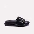 Womens Black Comfy Slippers