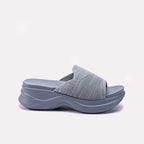 Womens Blue Chunky Slippers