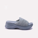 Womens Blue Chunky Slippers