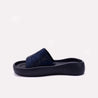 Blue Platform Slippers for Women