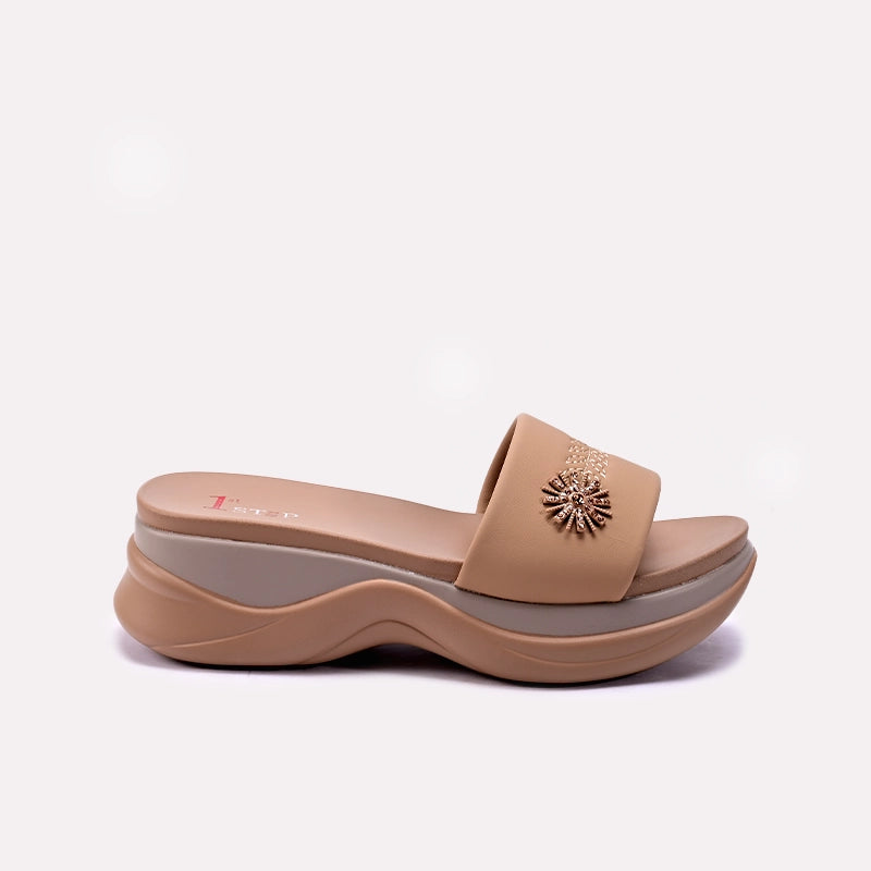 Womens Brown Casual Slippers