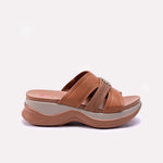 Womens Brown Chunky Slippers