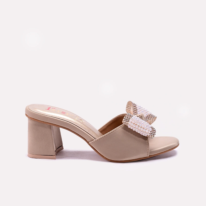 Womens Fawn Block Heel Slippers