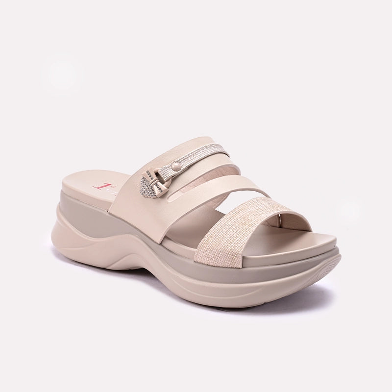 Fawn Chunky Casual Slippers