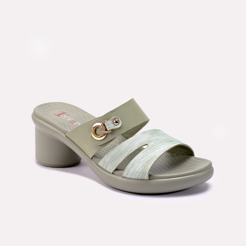 Green Heel Casual Slippers