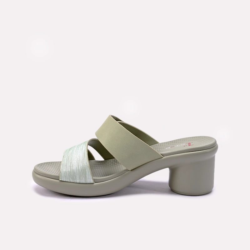 Green Heel Casual Slippers for Women