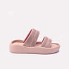 Womens Pink Platform Casual Slippers