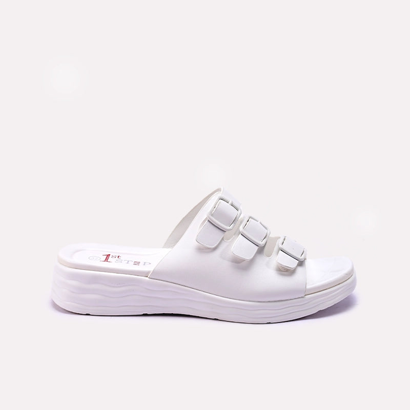 Womens White Casual Slippers