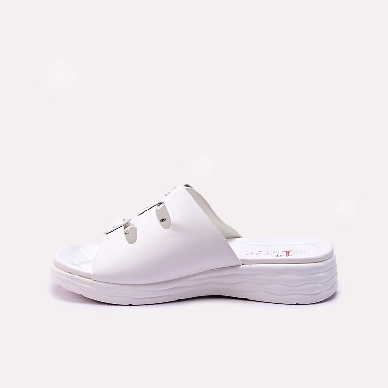 White Casual Slippers for Women