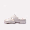 White Heel Casual Slippers for Women