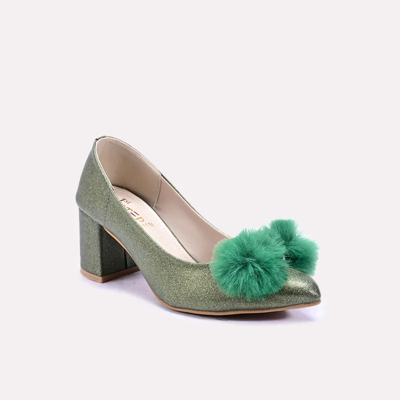 xanthia green fancy court shoes