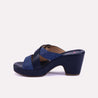 yara blue heel slippers for women