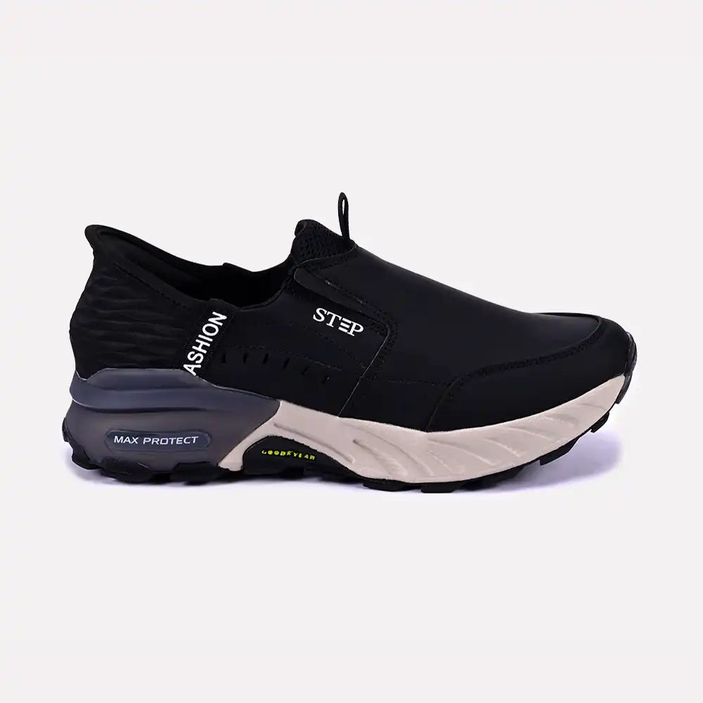 zack black slip on sneakers for men