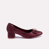 zeenia womens maroon fancy heel pumps