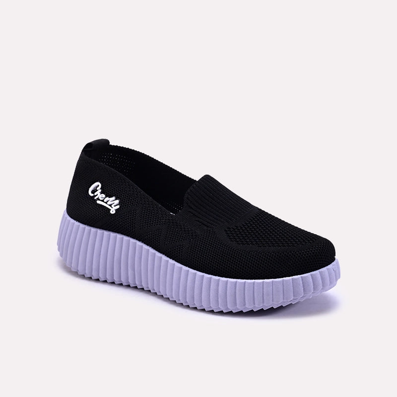 Zoraya Black Platform Slip On Sneakers