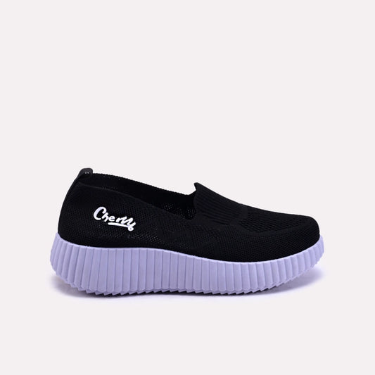 Zoraya women Black Platform Slip On Sneakers