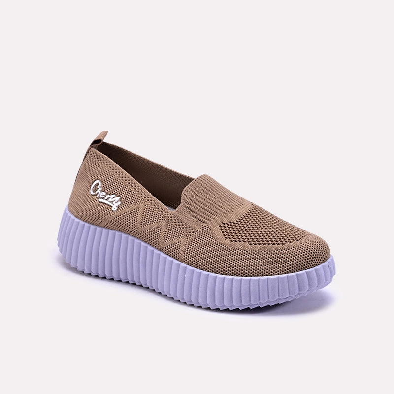 Zoraya Brown Platform Slip On Sneakers